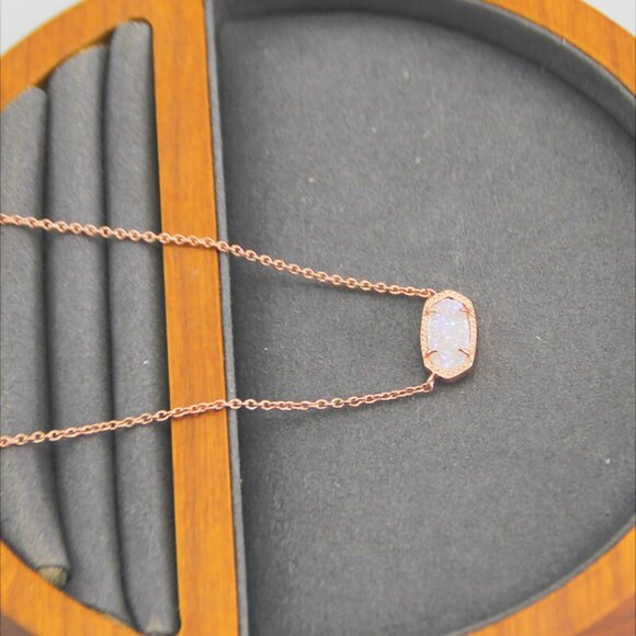 Kendra Scott Rose Gold Drusy Pendant Necklace - Picture 3 of 3